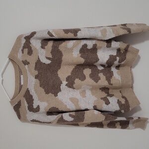 Lucky Brand Camo Crew Neck Sweater